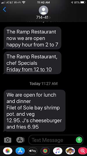 Jose Mier screen grab Ramp Restaurant reopening text