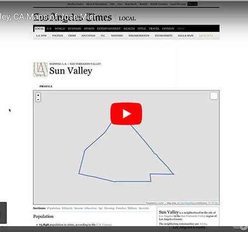 Jose Mier screenshot of Sun Valley, CA map