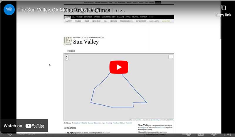 Jose Mier screenshot of Sun Valley, CA map