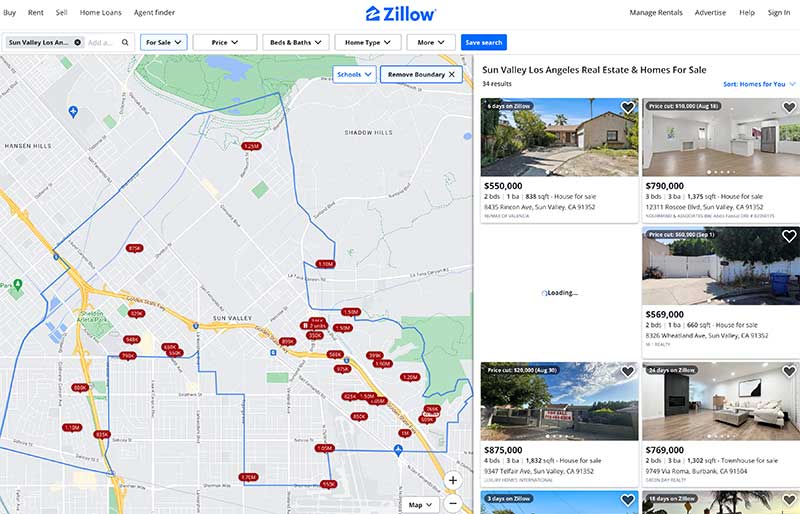 Zillow Sun Valley Screenshot by Jose Mier