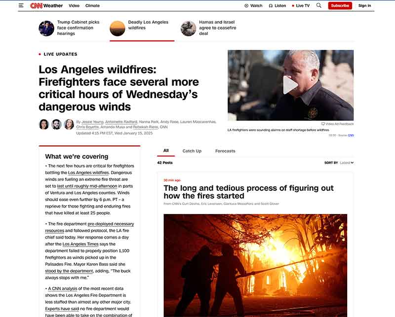 CNN Fire update page for Sun Valley, CA Jose Mier