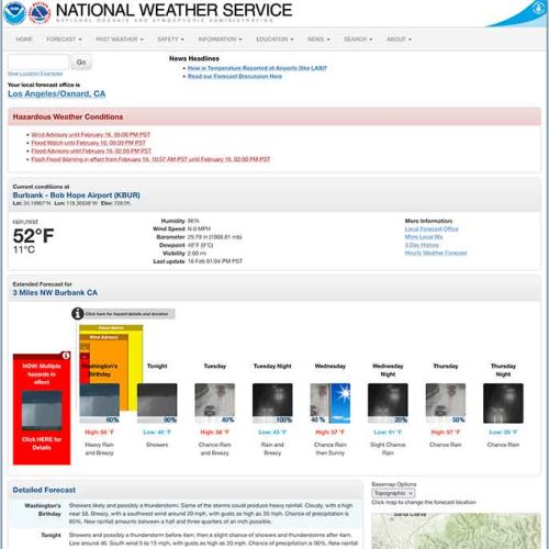 National weather services forecast Sun Valley, CA Jose Mier